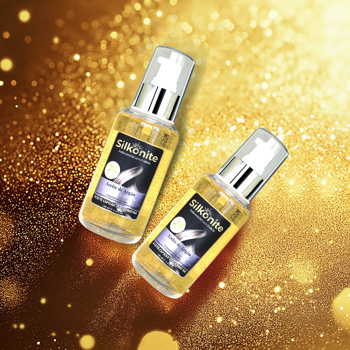 2PCS 24K Gold Hair Oil Serum for Curly Hair -3.380z./100ml